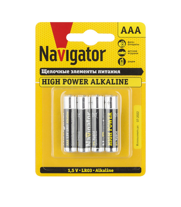 original-8860.jpg Батарейка Navigator AAA мизинчиковая LR03 1,5 В (4 шт.) — изображение 1