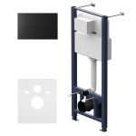 Инсталляция AM.PM Pro S для подвесного унитаза с кнопкой черной со звукоизоляцией (I012704.7038)