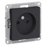 Розетка Systeme Electric AtlasDesign встраиваемая карбон со шторками (ATN001049)