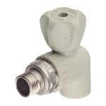 Кран шаровой полипропиленовый FV Plast 20 мм х 1/2 НР(ш) для радиатора с накидной гайкой угловой (А31502)